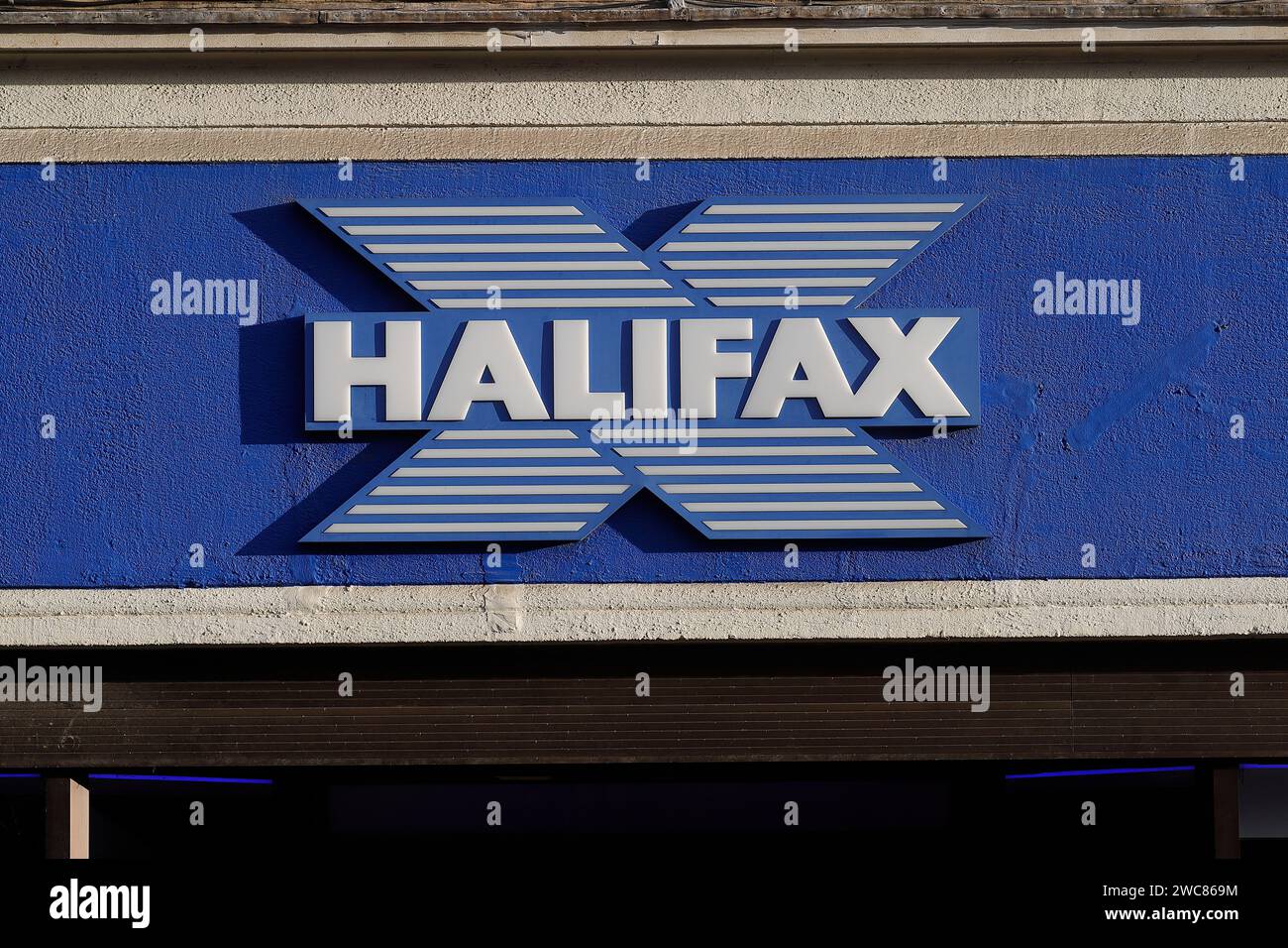 Halifax building society sign on the exterior of one of their branches
