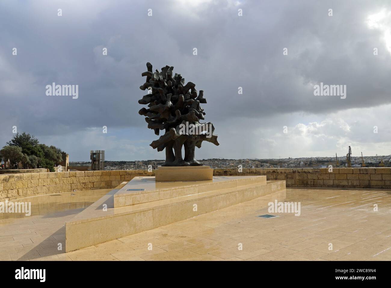 A Flame That Never Dies artwork by Valerio Schembri in Valletta which celebrates the Maltese people Stock Photo