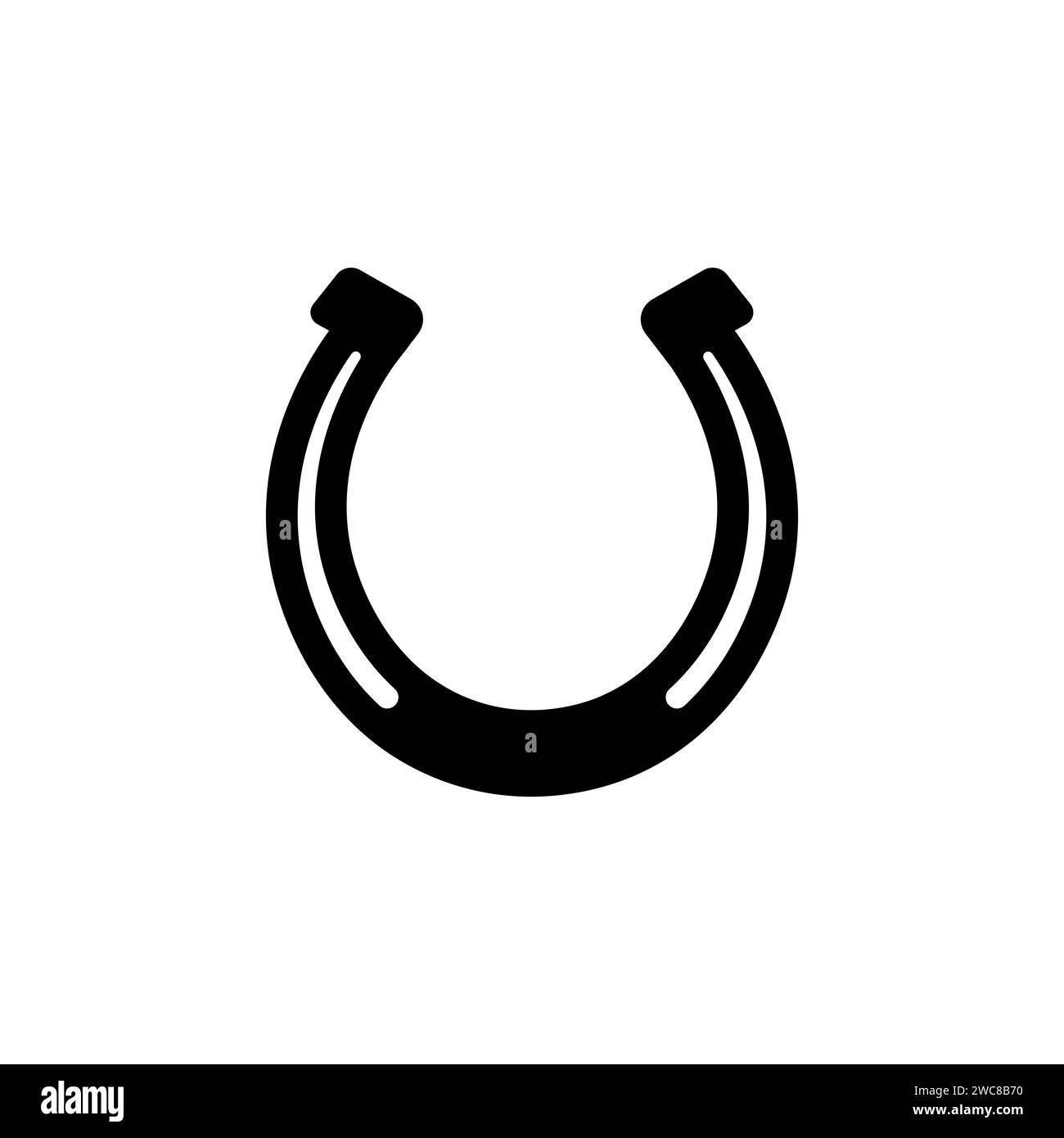Horseshoe vector icon silhouette lucky design. Horse shoe western