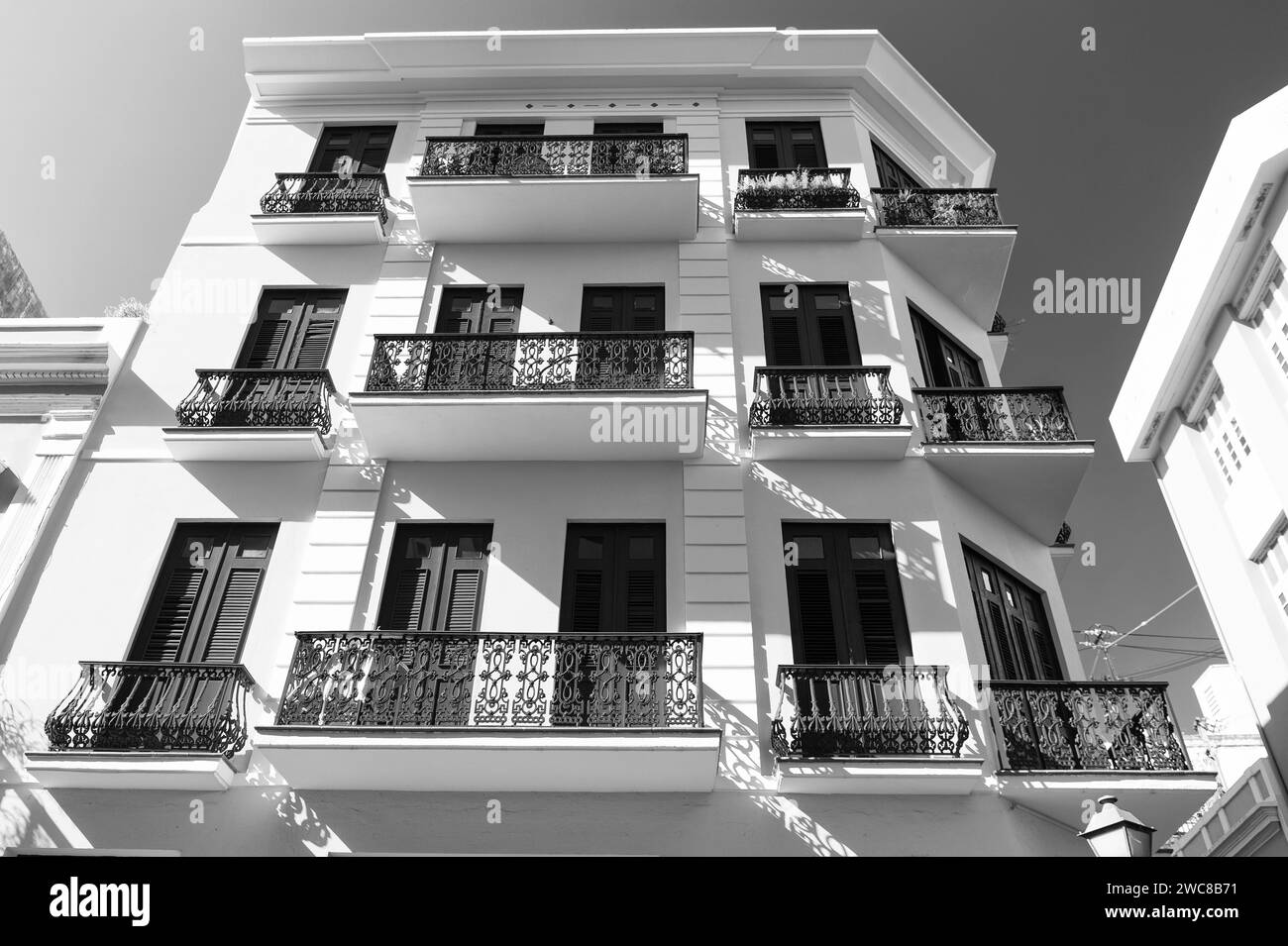 balcony railings on storey house. balcony railings facade. balcony