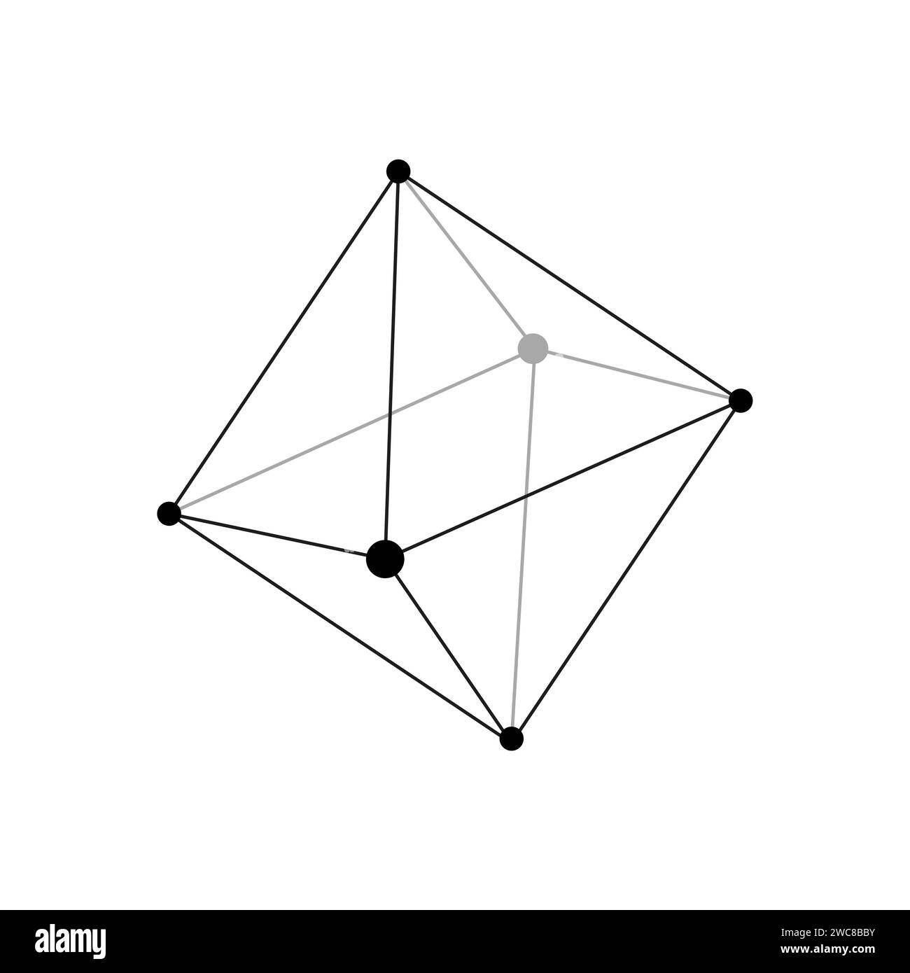 Abstract geometric network structure on white background stock vector