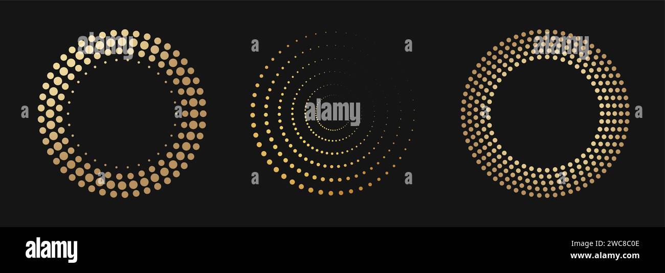 Golden spiral dot pattern Stock Vector Images - Alamy