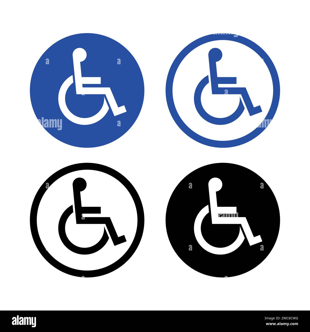 Handicap signage vector wc invalid icon. Disable toilet access