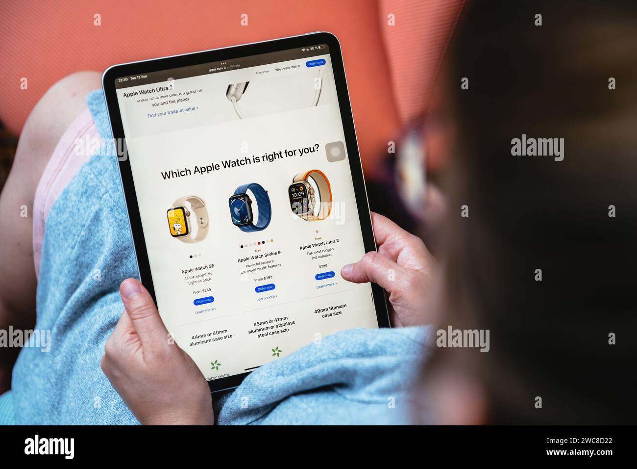 London, UK Sep 13, 2023 A person is browsing through different