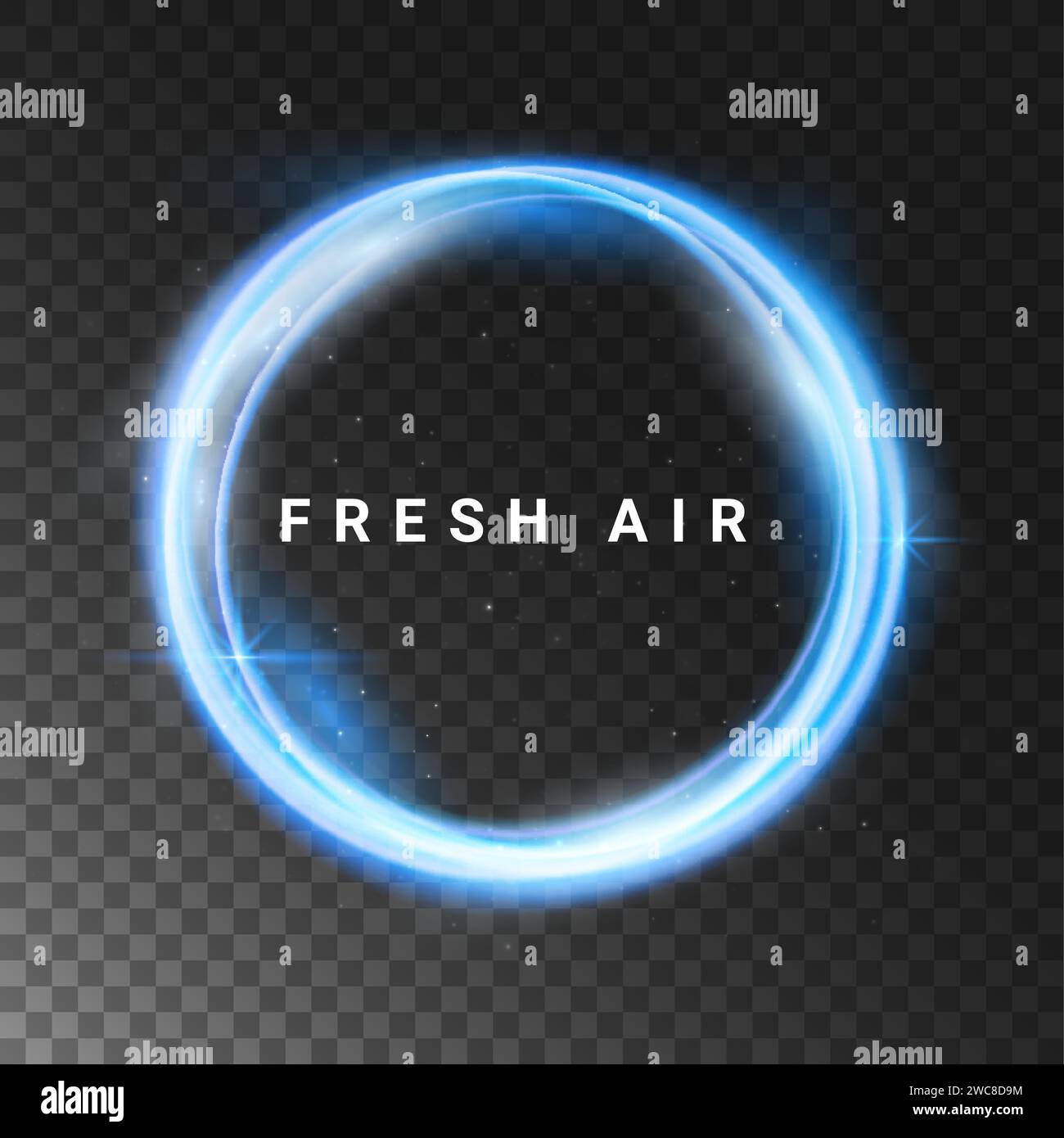 Fresh air round circle wind movement vector wave isolated. Spa fresh ...