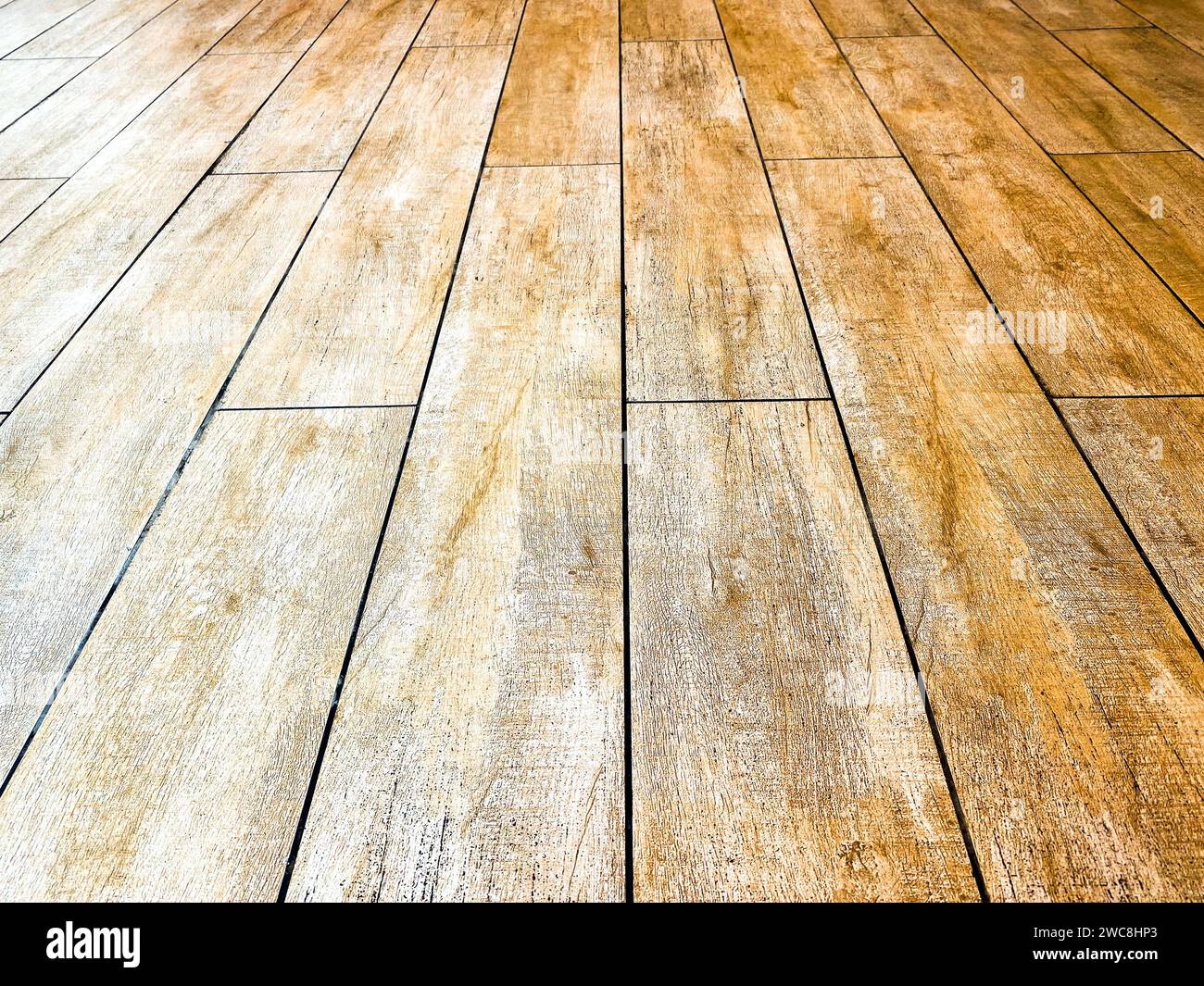 light-colored hardwood floor with a smooth and polished surface, suitable for modern interiors. Stock Photo