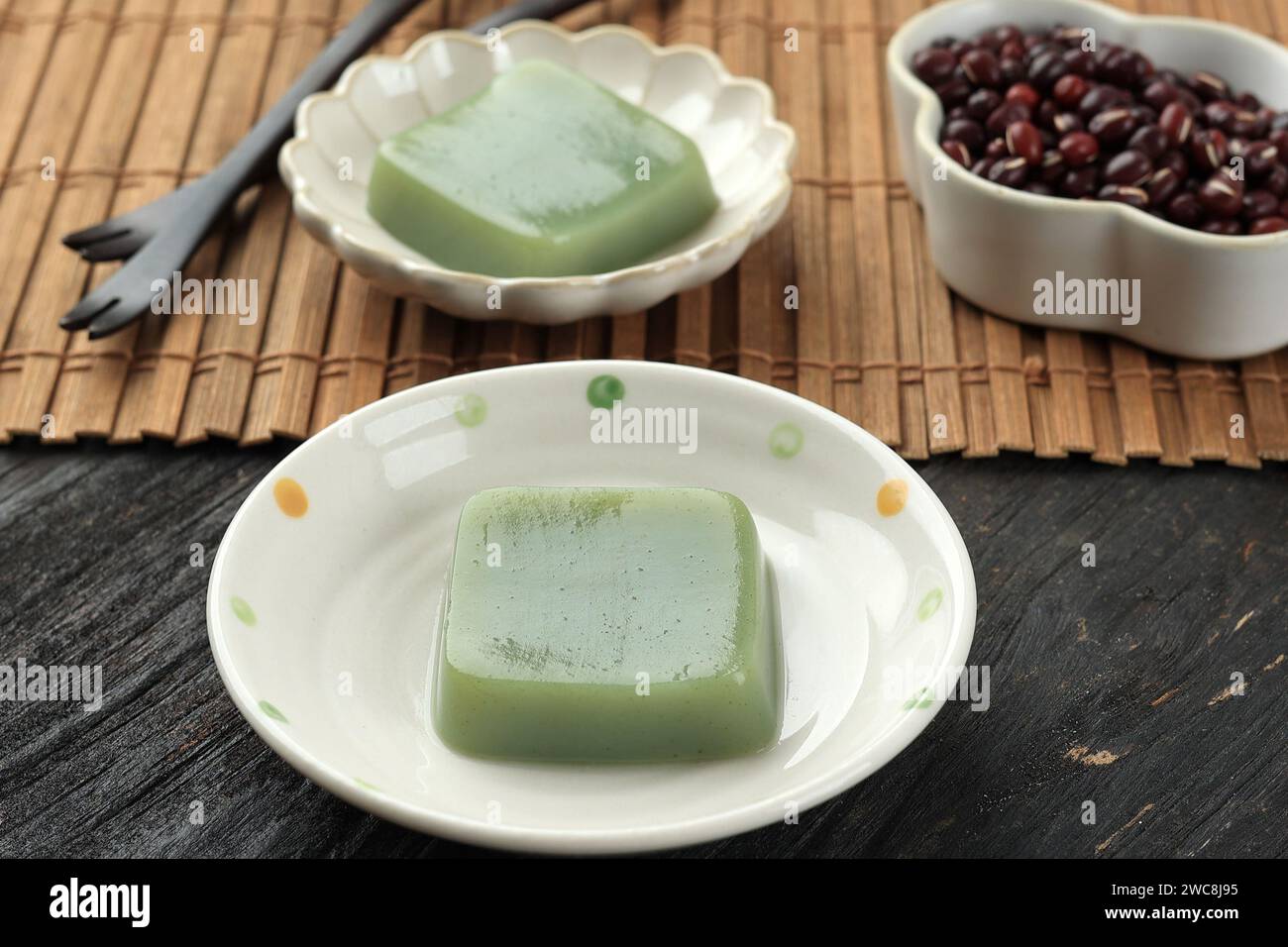 Traditional Japanese Sweets Matcha Mizu Yokan, Greentea Flavour Sweet ...