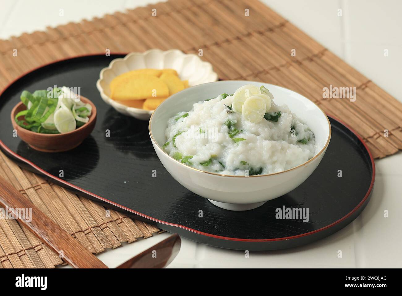 Rice Porridge With Seven Herbs In Japan People Eat The Nanakusa Gayu On The Morning Of January