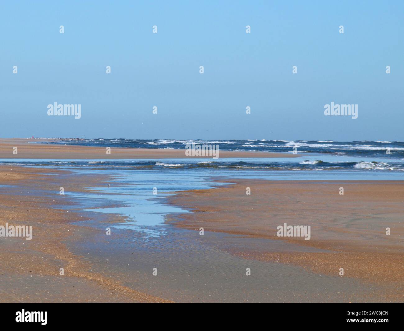 Low tide in Anastasia Island Beach, St. Augustine, Florida Stock Photo
