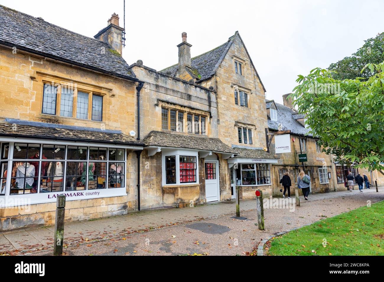 Broadway village in the English cotswolds, Landmark country clothing store in the high street, stone buildings, England,UK,2023 Stock Photo