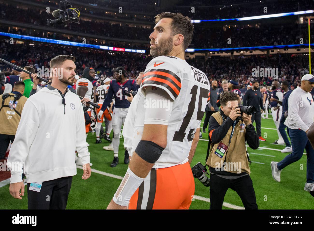 Houston, TX, USA. 13th Jan, 2024. Cleveland Browns quarterback Joe