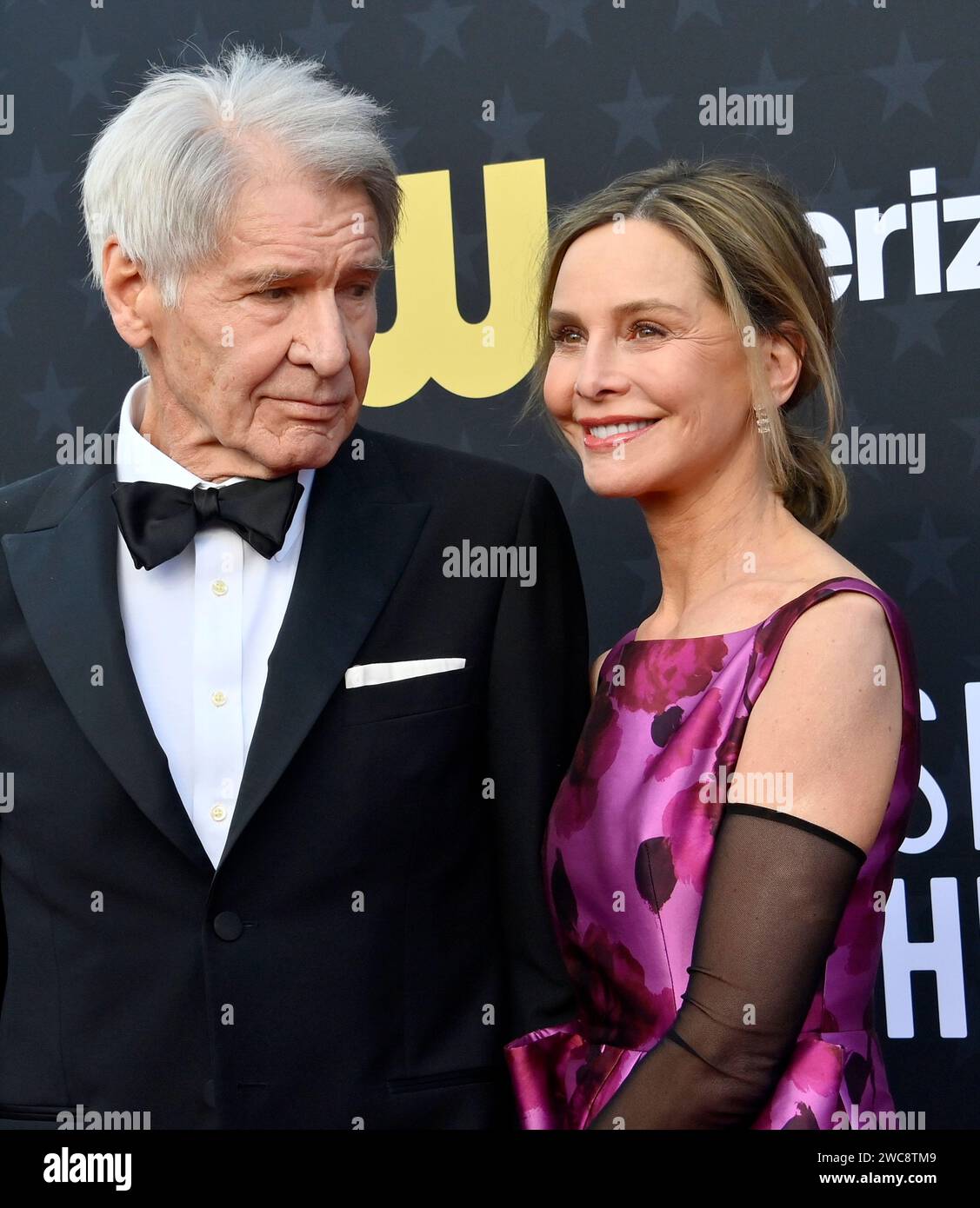 Los Angeles, United States. 14th Jan, 2024. (L-R) Harrison Ford and Calista Flockhart attend the 29th annual Critics' Choice Awards at the Barker Hanger in Santa Monica, California on Sunday, January 14, 2024. Photo by Jim Ruymen/UPI Credit: UPI/Alamy Live News Stock Photo