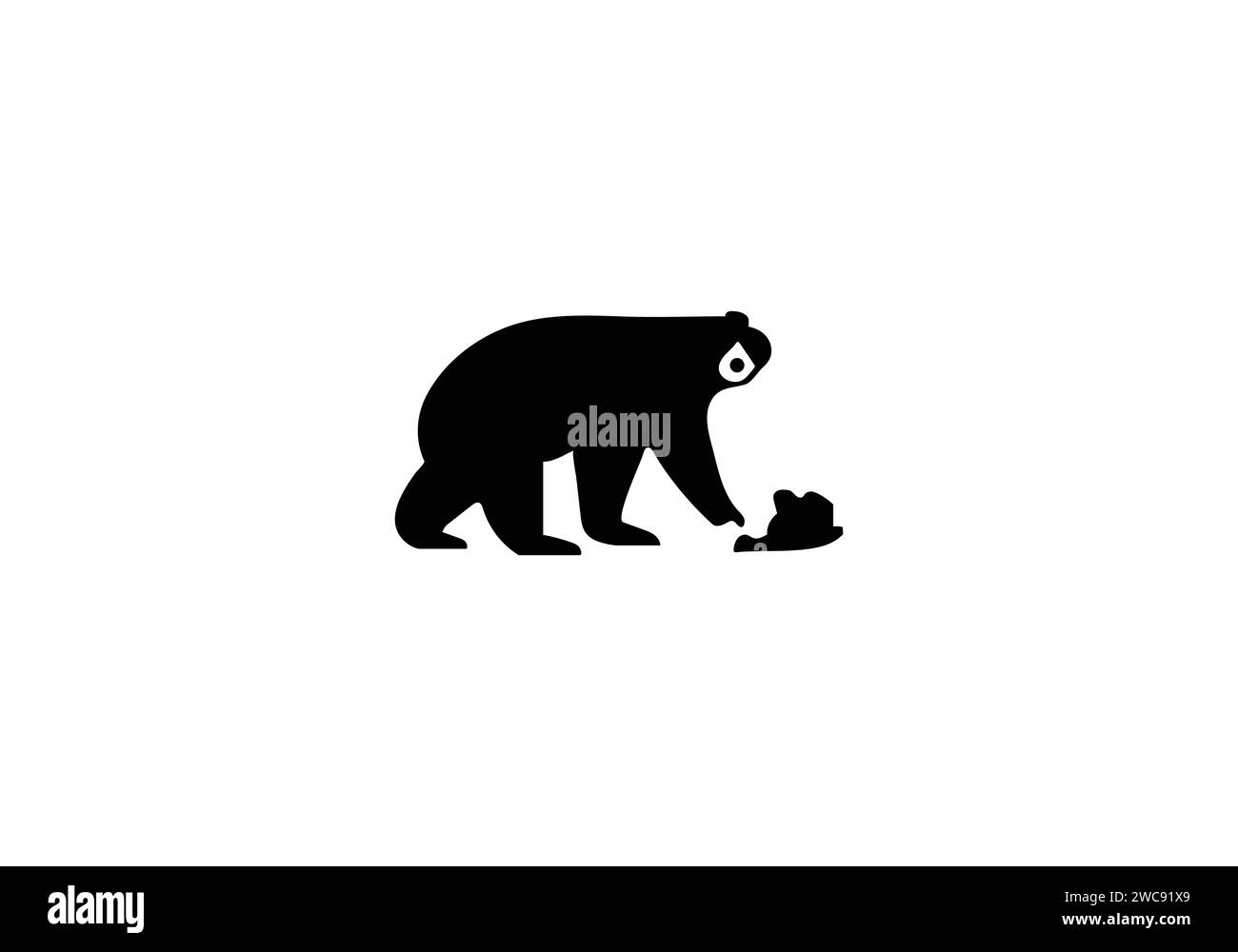 Cave Bear minimal style icon illustration design Stock Vector