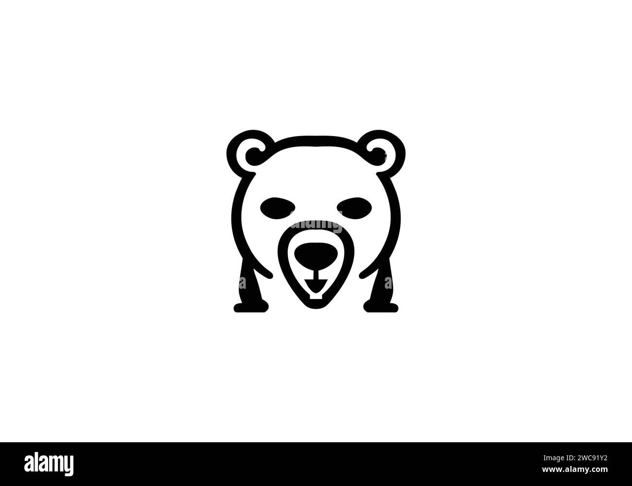 Cave Bear minimal style icon illustration design Stock Vector