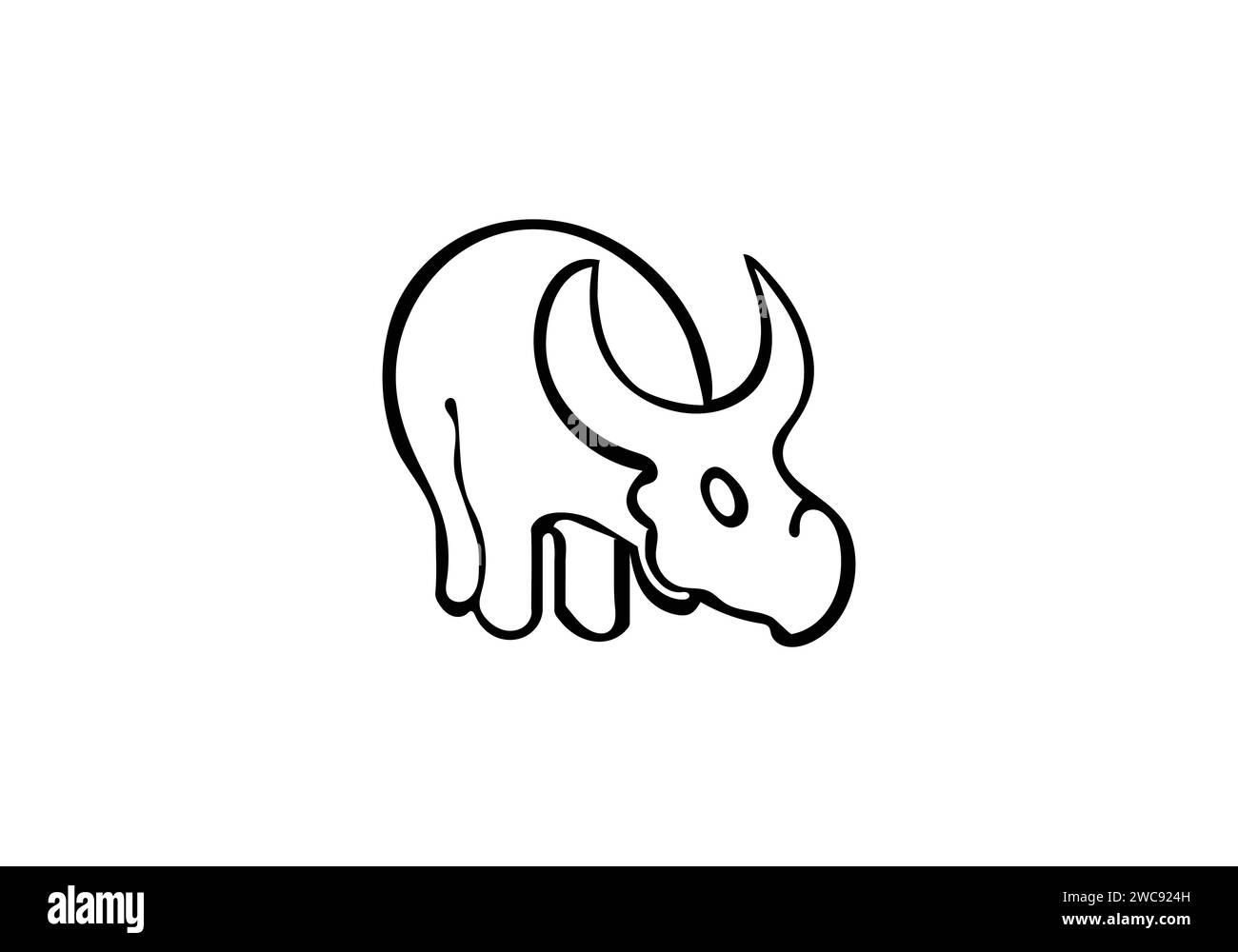 Ceratopsian minimal style icon illustration design Stock Vector