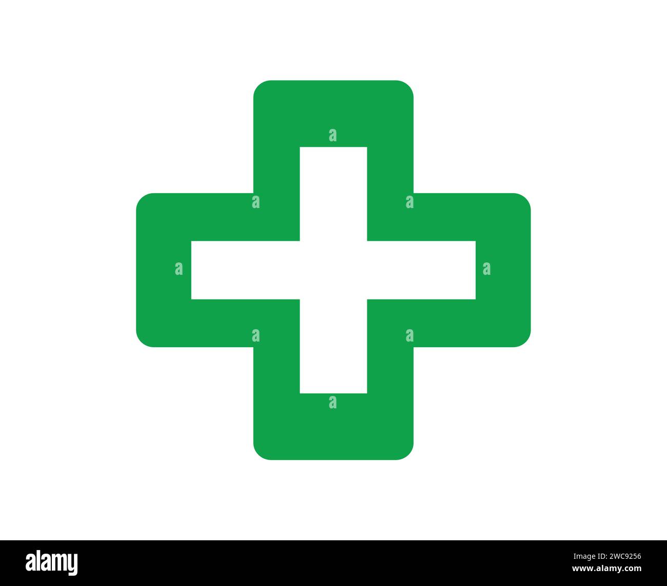 Green medical plus symbol logo icon editable vector isolated Stock ...