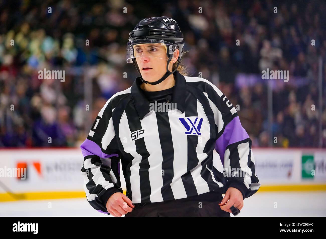 Minneapolis, Minnesota, USA. 14th Jan, 2024. A PWHL Referee During A ...