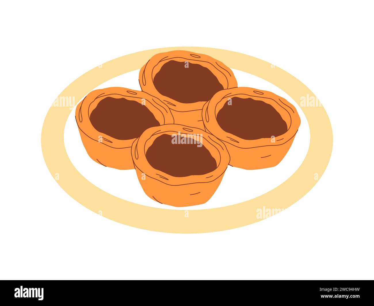 butter tart canada food made from syrup sugar and egg with sweet taste delicious dessert Stock Vector