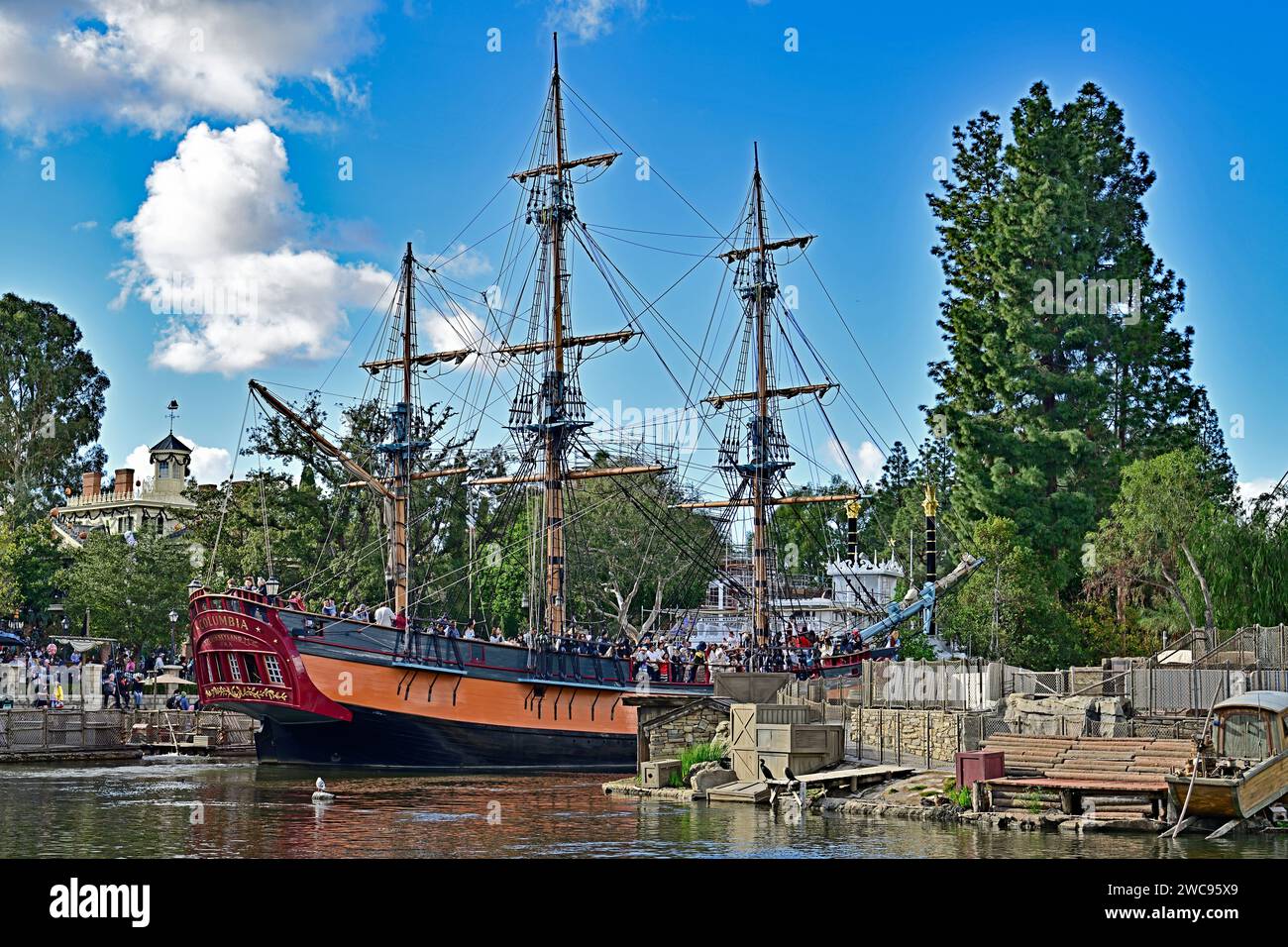 Merchant Ship Columbia - Disneyland Park, California Stock Photo