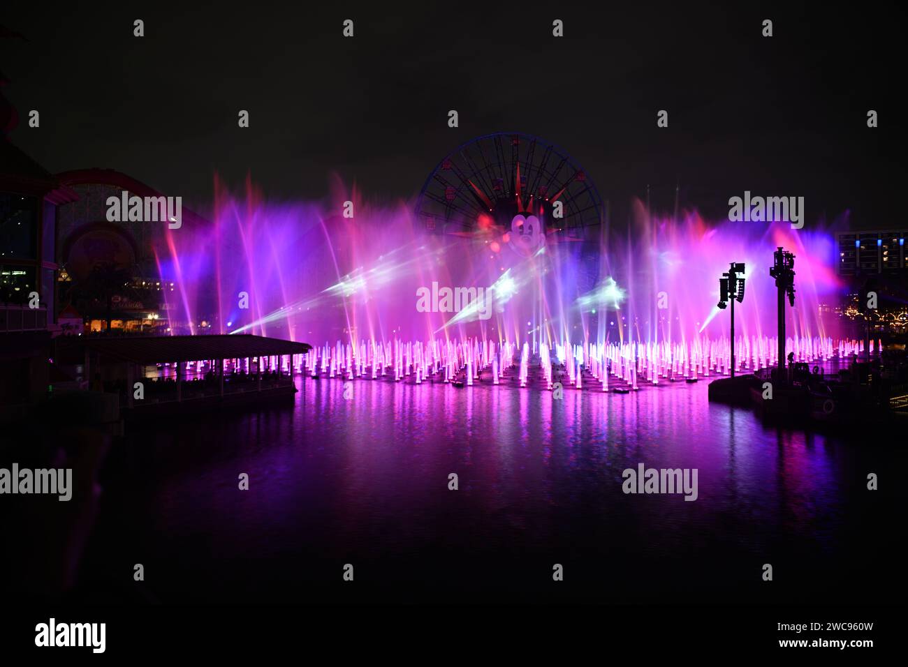 Disneyland Light Show - Pixar Bay Stock Photo