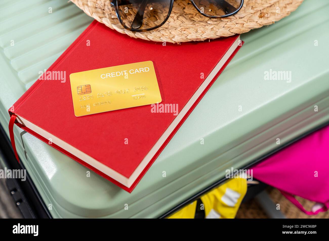 Preparing a credit card for travel Stock Photo