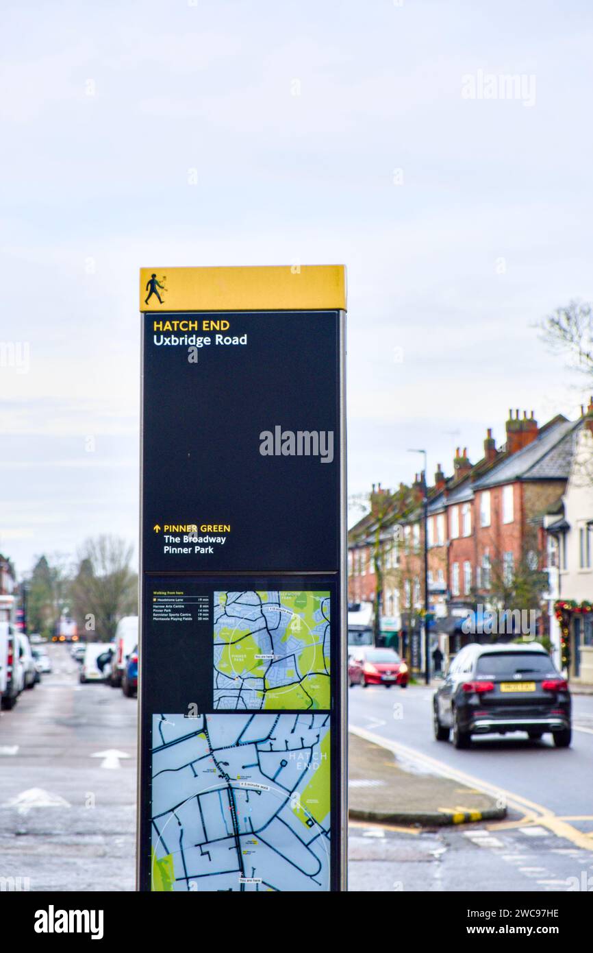 The Broadway Shops, Uxbridge Road, Hatch End, Borough of Harrow, London, England, UK Stock Photo
