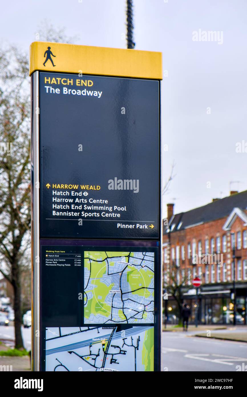 The Broadway Shops, Uxbridge Road, Hatch End, Borough of Harrow, London, England, UK Stock Photo