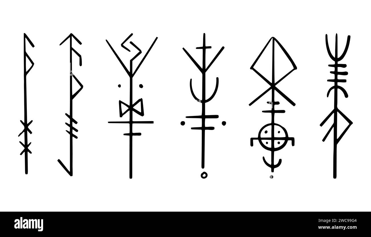 Nordic celtic runes set norse protection symbols Vector Image