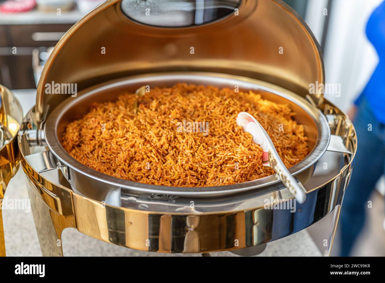 Jollof Rice In Chaffing Dish at a Nigerian Party Stock Photo Alamy