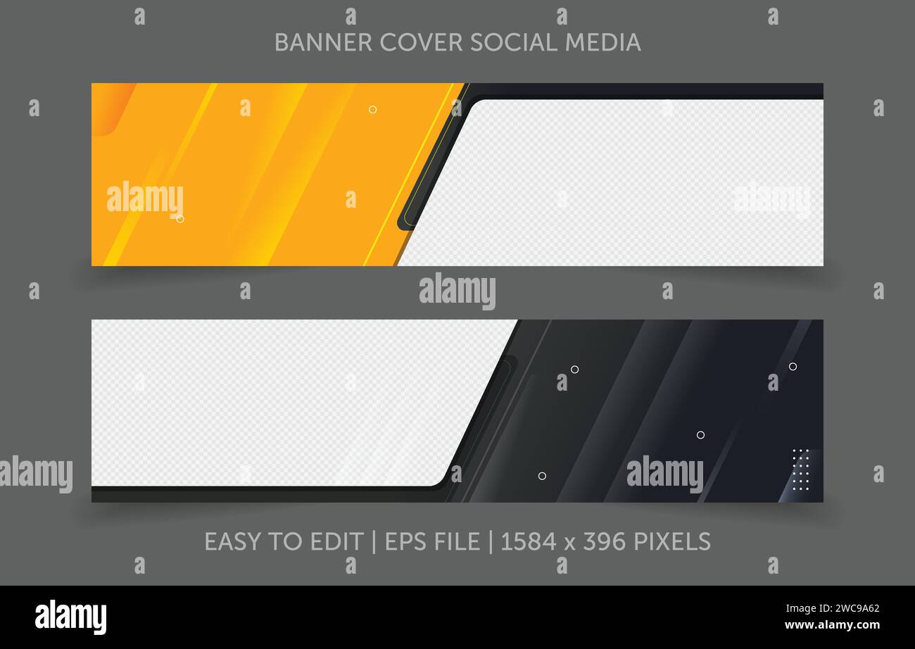 Template banner horizontal with image space replacement abstract background Stock Vector