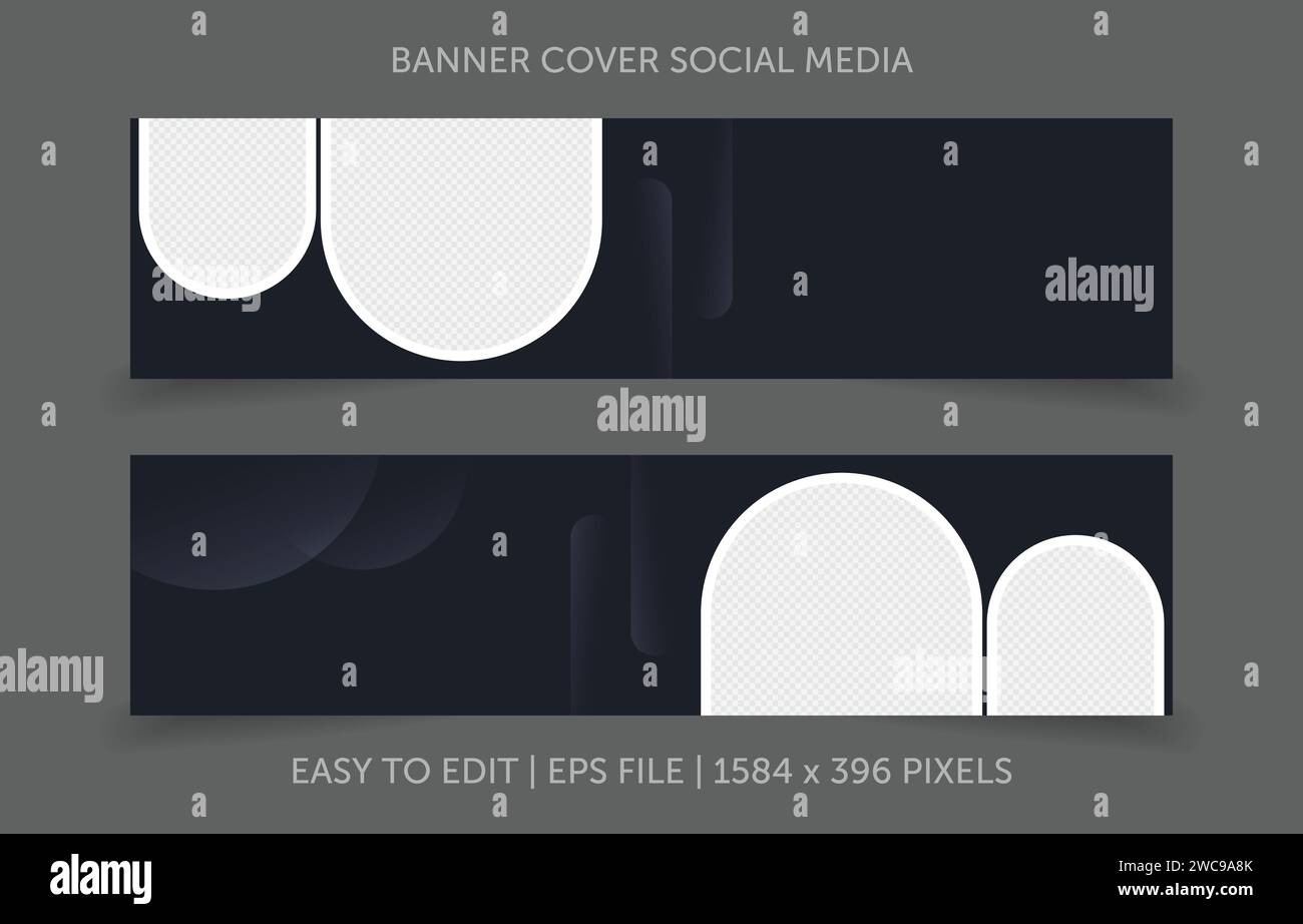 Template banner horizontal with image space replacement abstract background Stock Vector