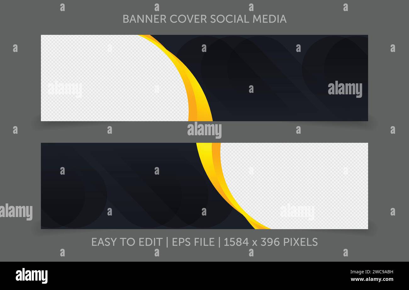 Template banner horizontal with image space replacement abstract background Stock Vector
