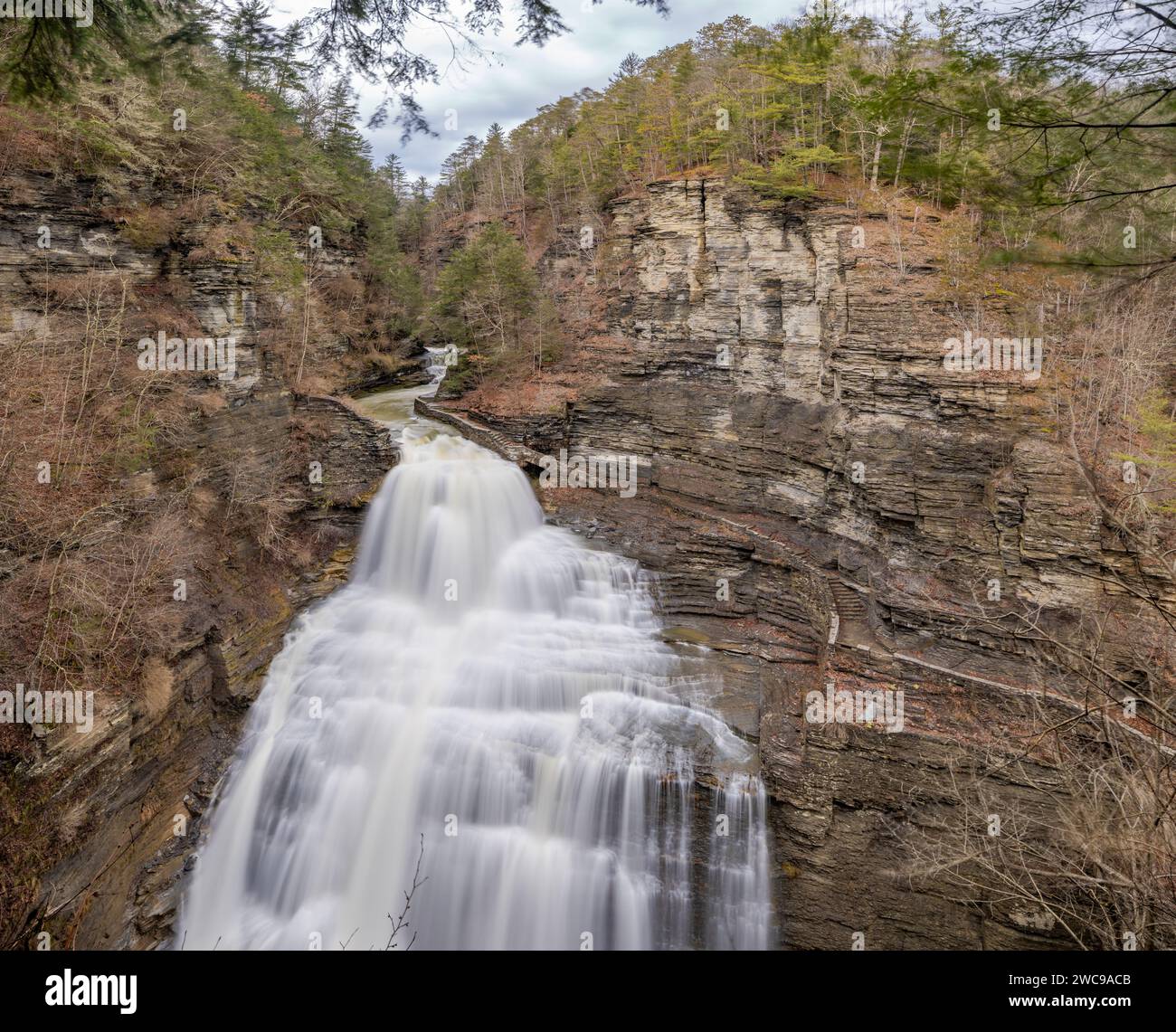 Lucifer falls in treman state park hires stock photography and images