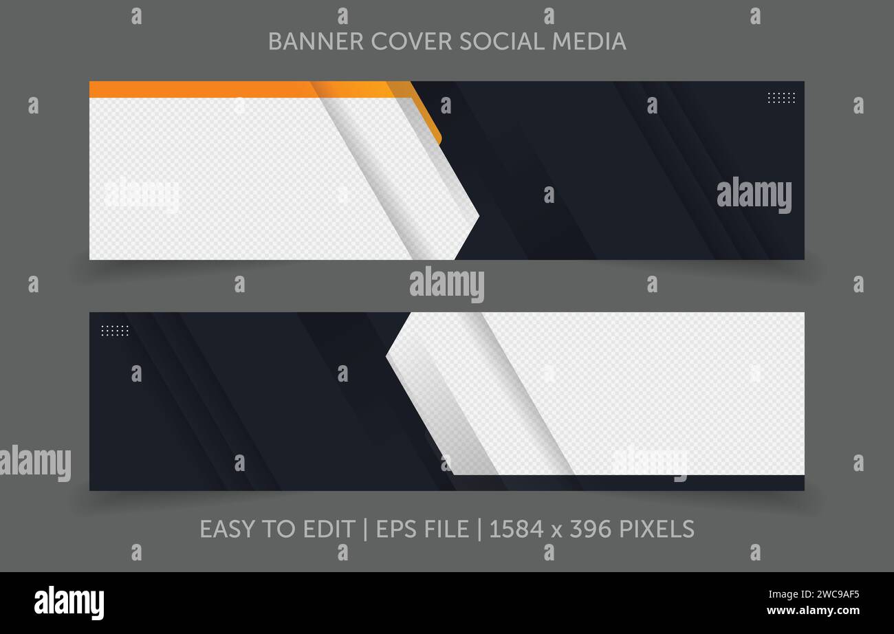 Template banner horizontal with image space replacement abstract background Stock Vector