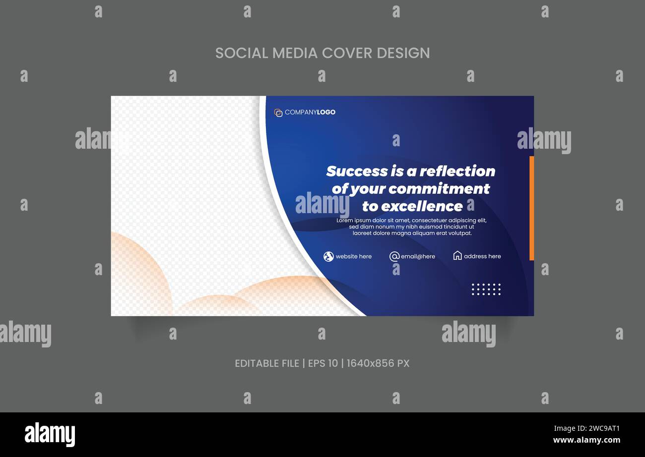 Banner design promotion blue and yellow color with abstract background Stock Vector