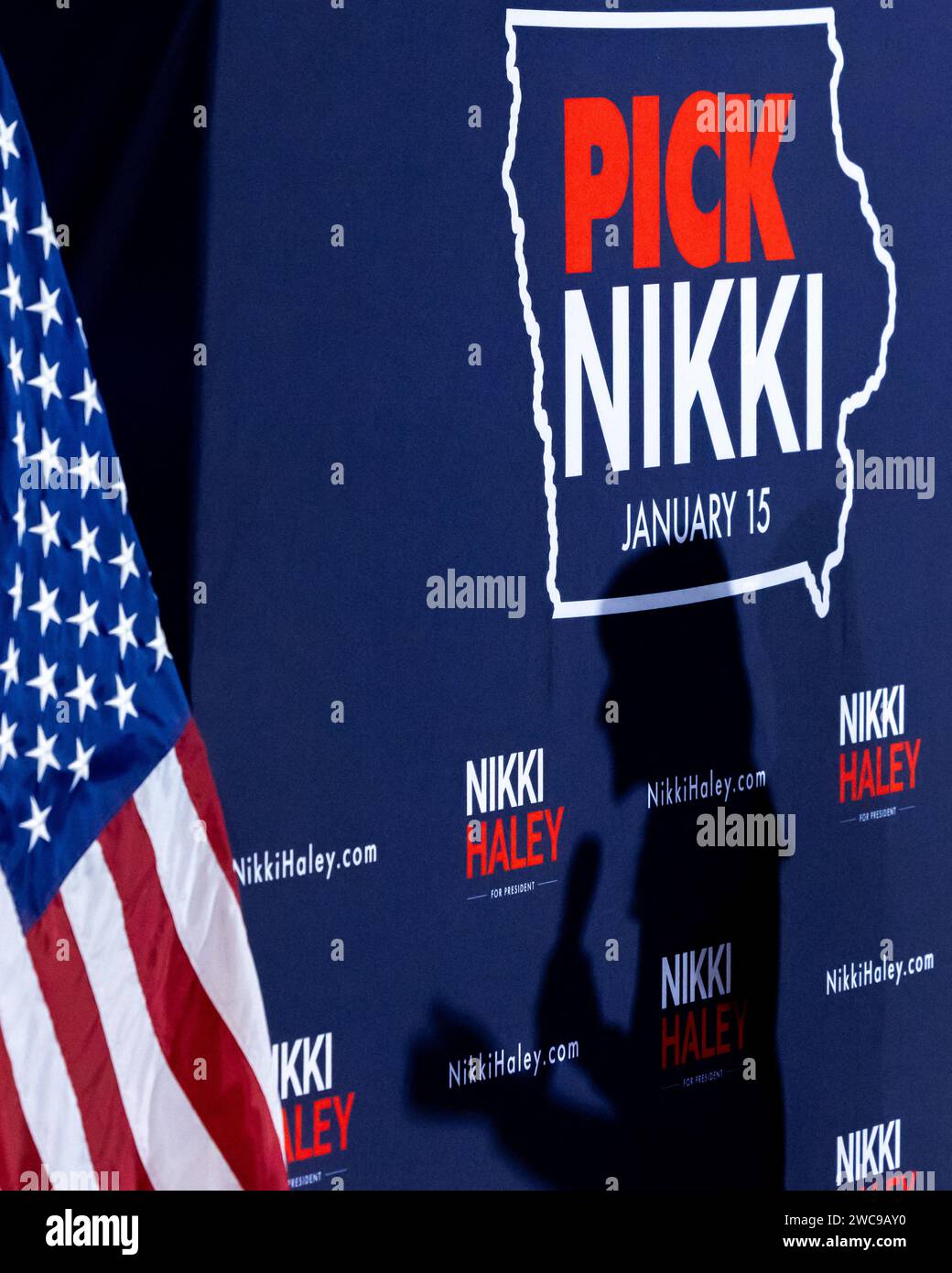 Ames, United States. 14th Jan, 2024. Republican presidential candidate