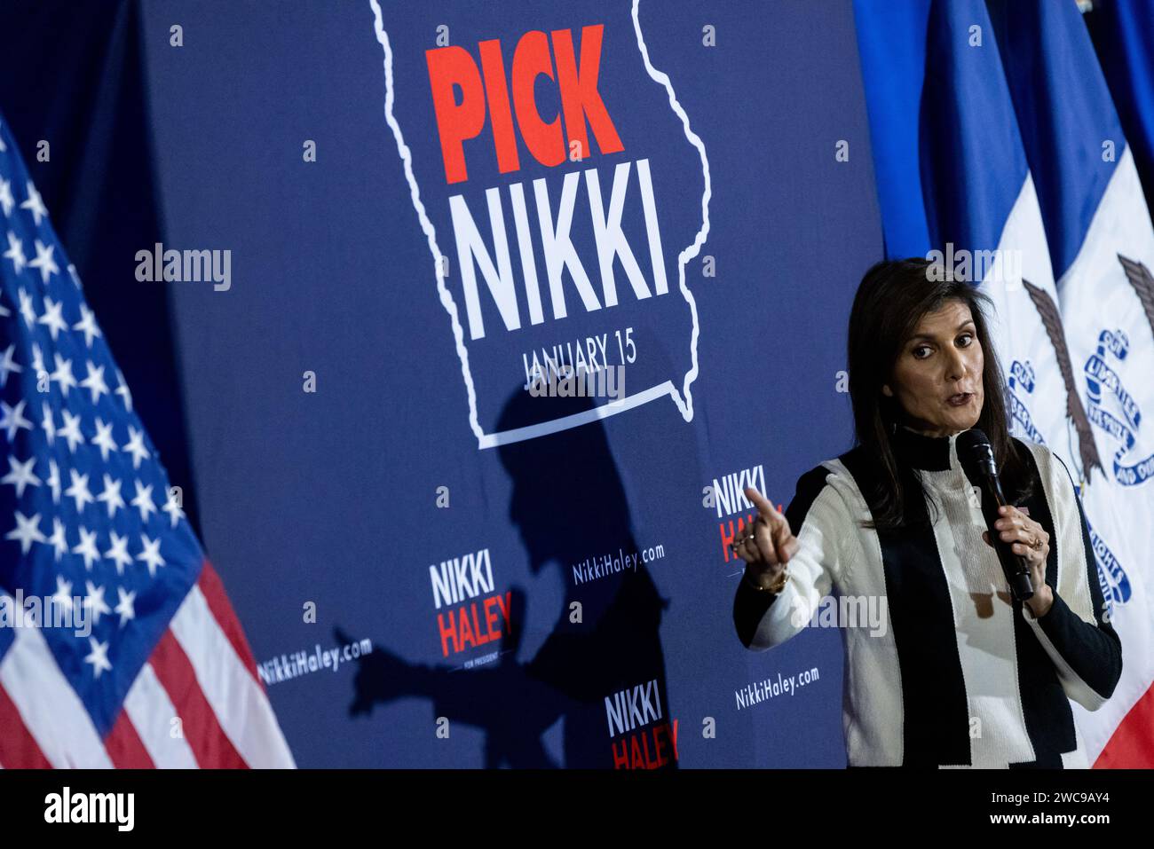 Ames, United States. 14th Jan, 2024. Republican presidential candidate