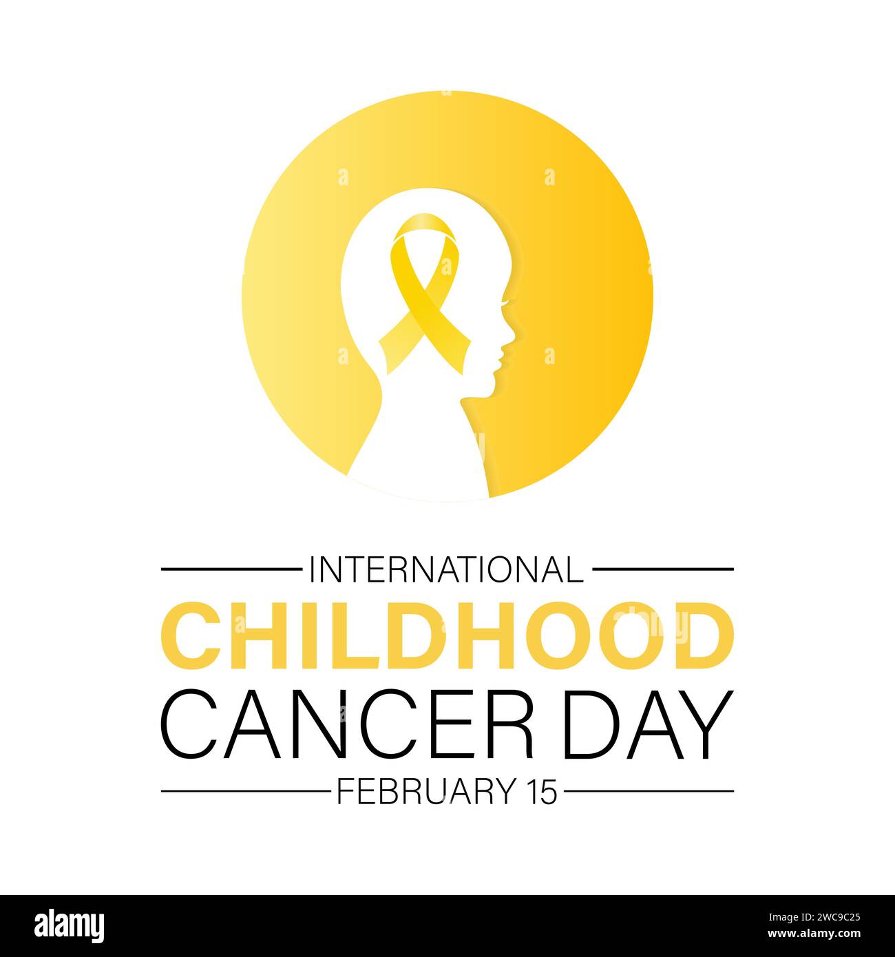 International Childhood Cancer Day observed every year on february 15. Vector health banner, flyer, poster and social medial template design. Stock Vector
