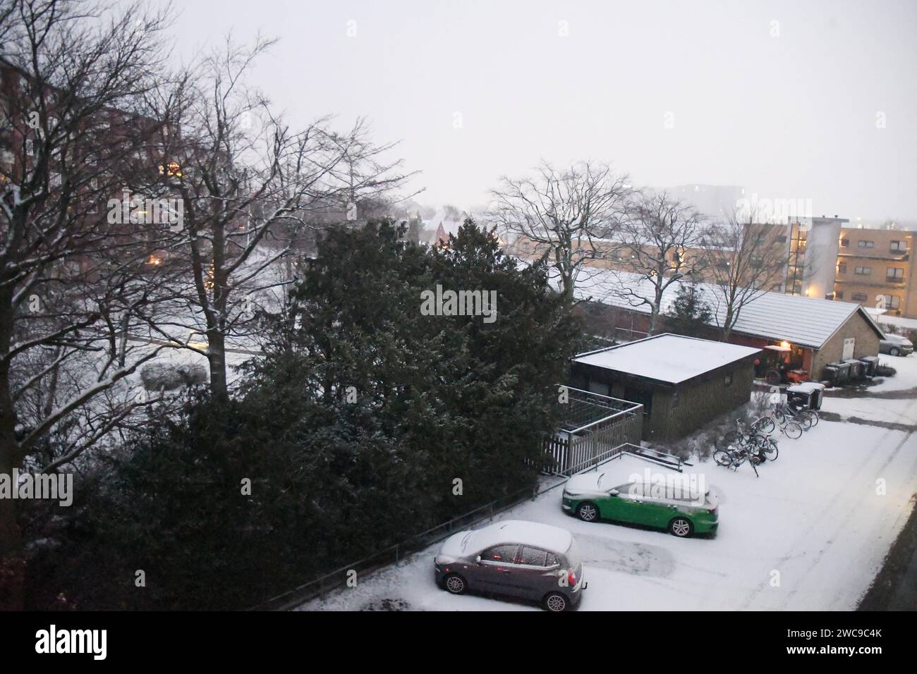 Copenhagen, Denmark /15 January 2024/Snow fall and cold weather danish capital.. (Photo.Francis