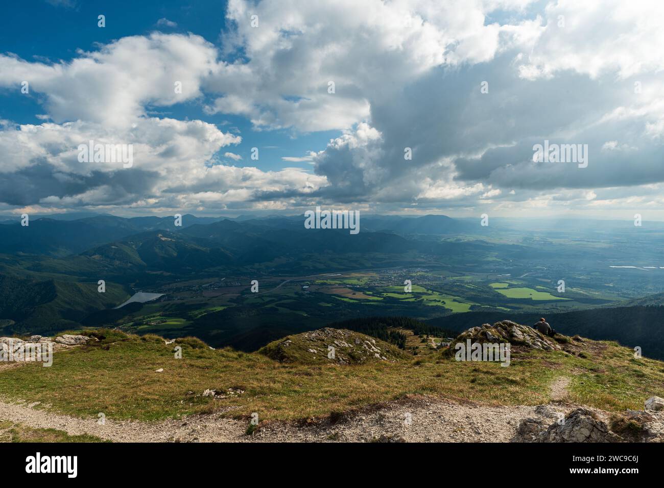 View from Chleb hill in Mala Fatra mountains in Slovakia during late summer Stock Photo