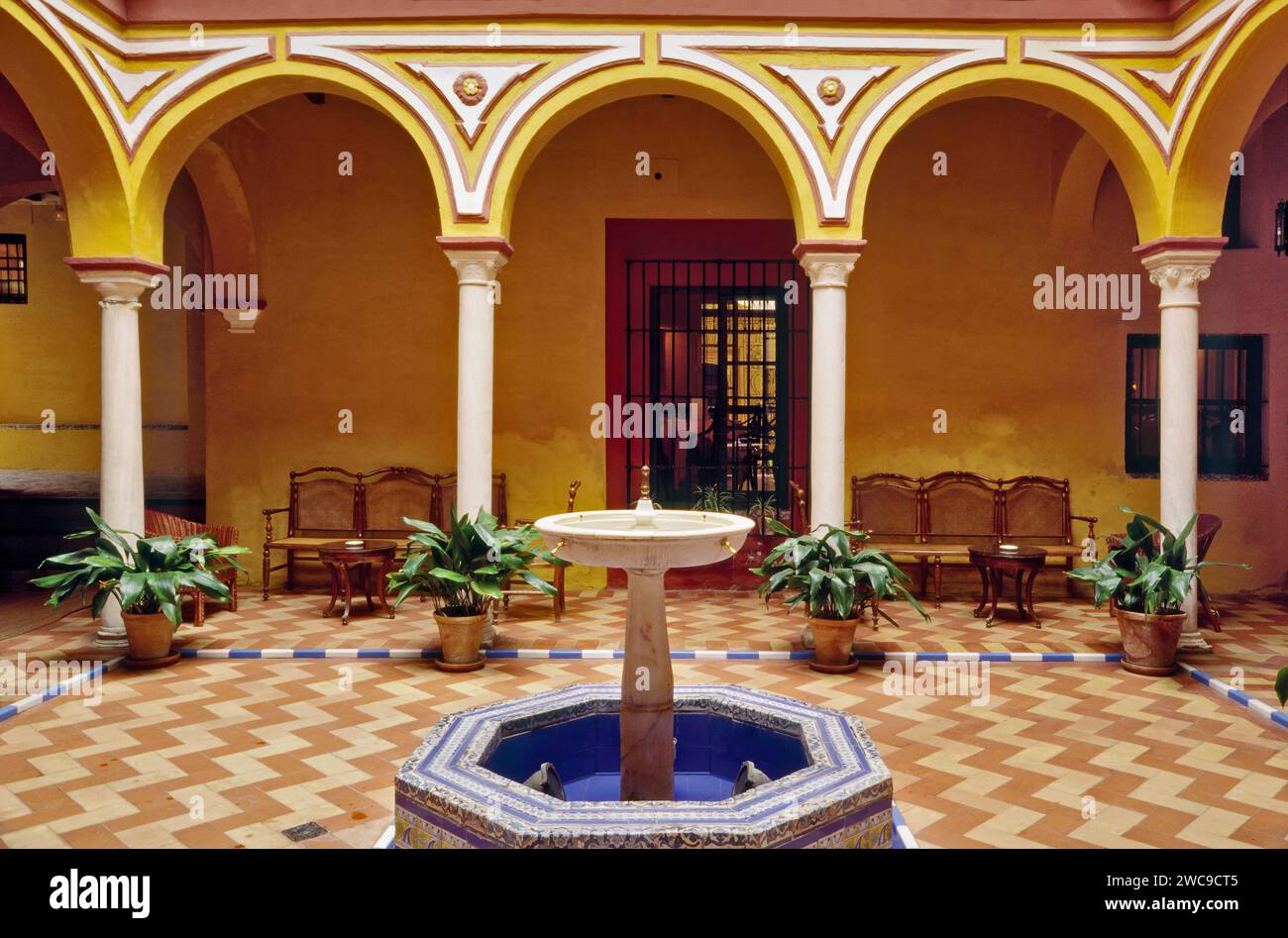 Patio at Hotel Las Casas de la Juderia at Santa Cruz quarter in Seville, Andalucia, Spain Stock Photo