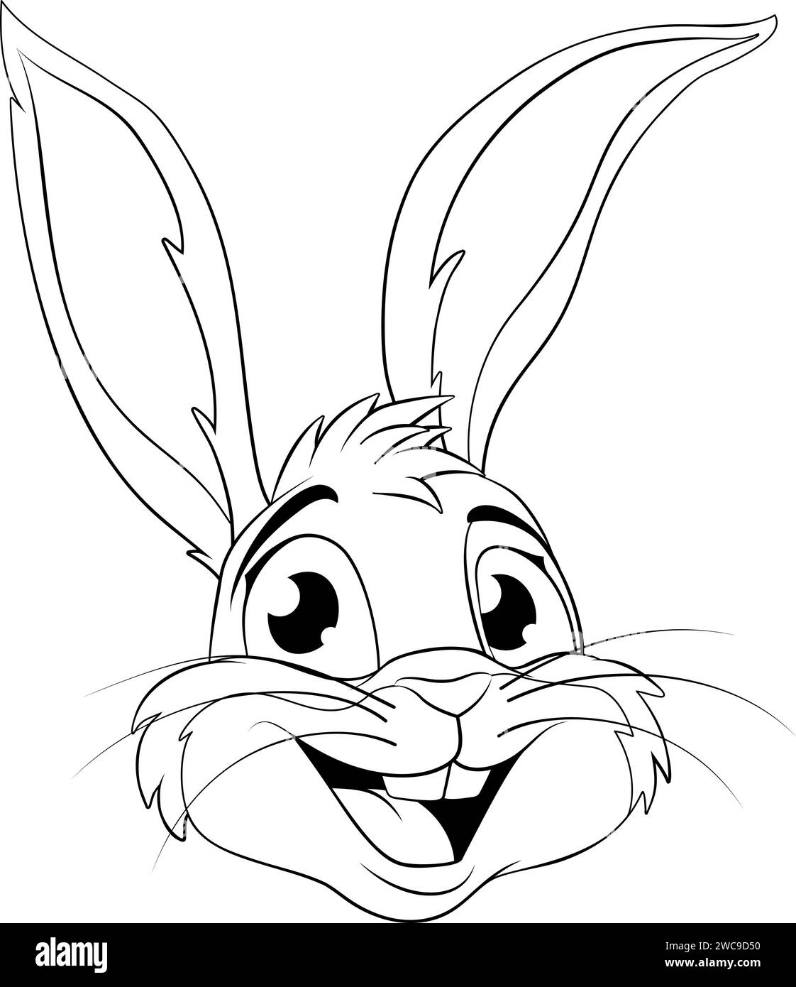Easter Bunny Coloring Rabbit Outline Cartoon Stock Vector