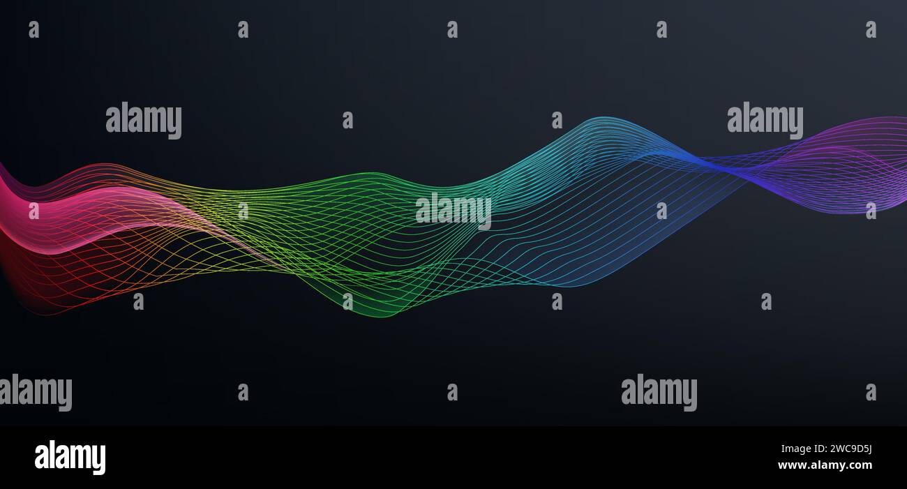 Rainbow Background Abstract Lines Waves Template Stock Vector Image ...