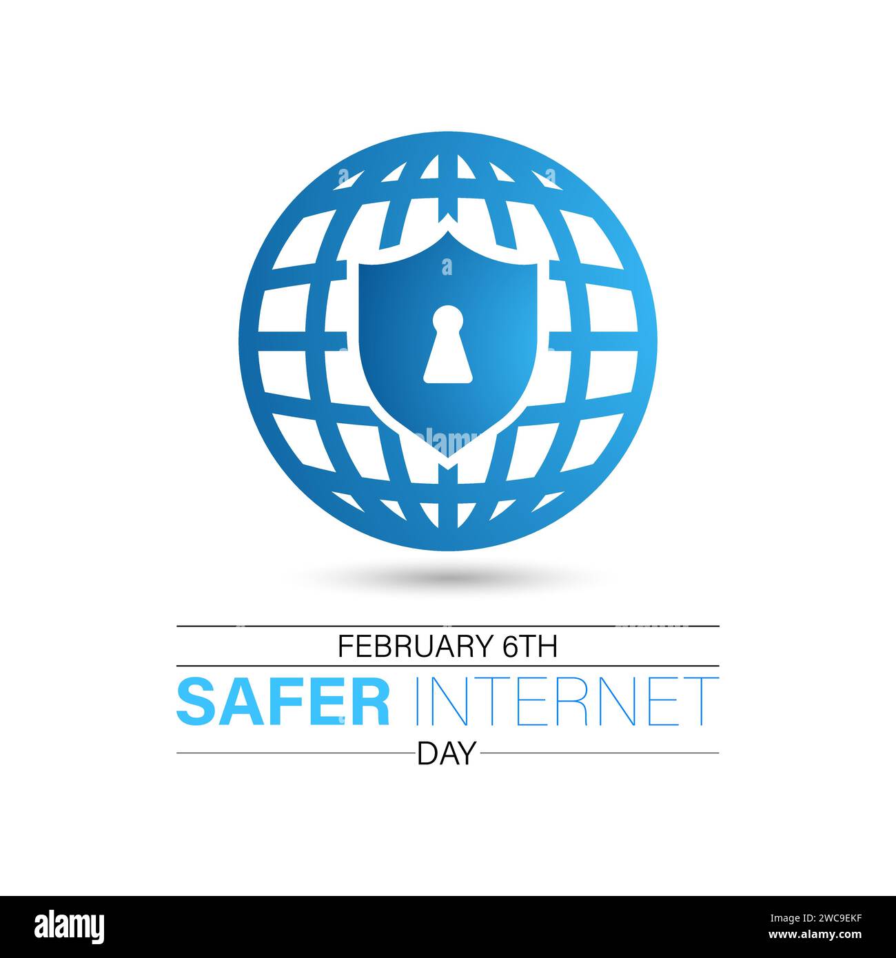 Safer Day celebrated every year on 6th February. Vector banner
