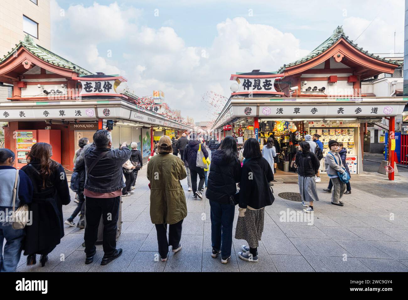 Tokyo, Japan, January 2024. entrance street to the Sensōji buddhist