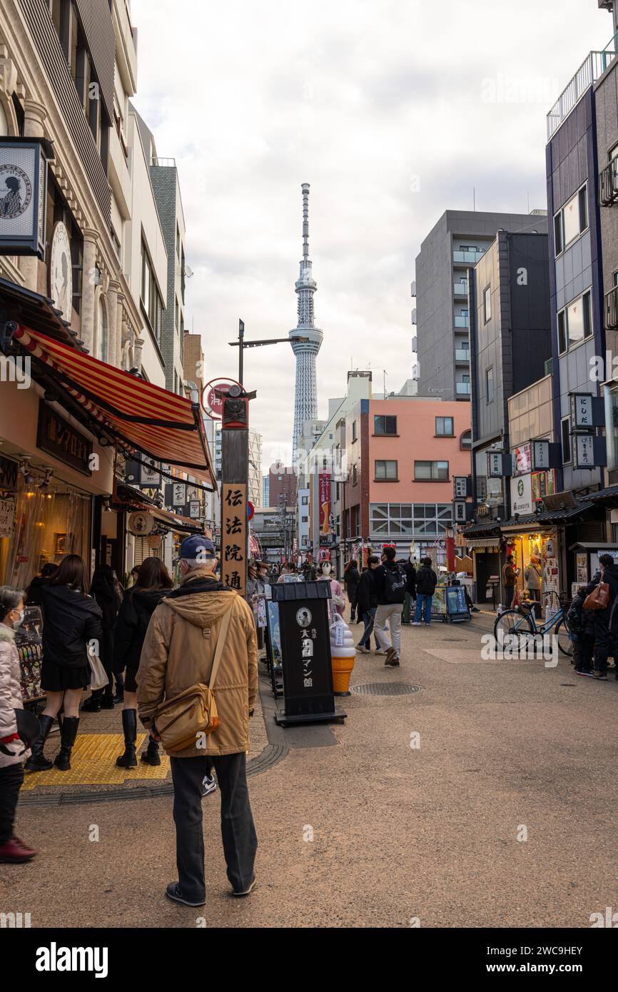Tokyo, Japan, January 2024. view of the Tokyo skytree tower on the
