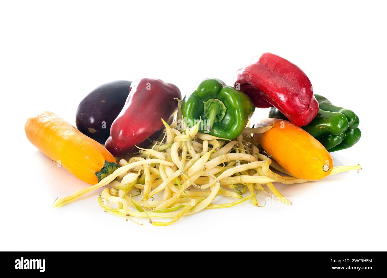 summer vegetables in front of white background Stock Photo