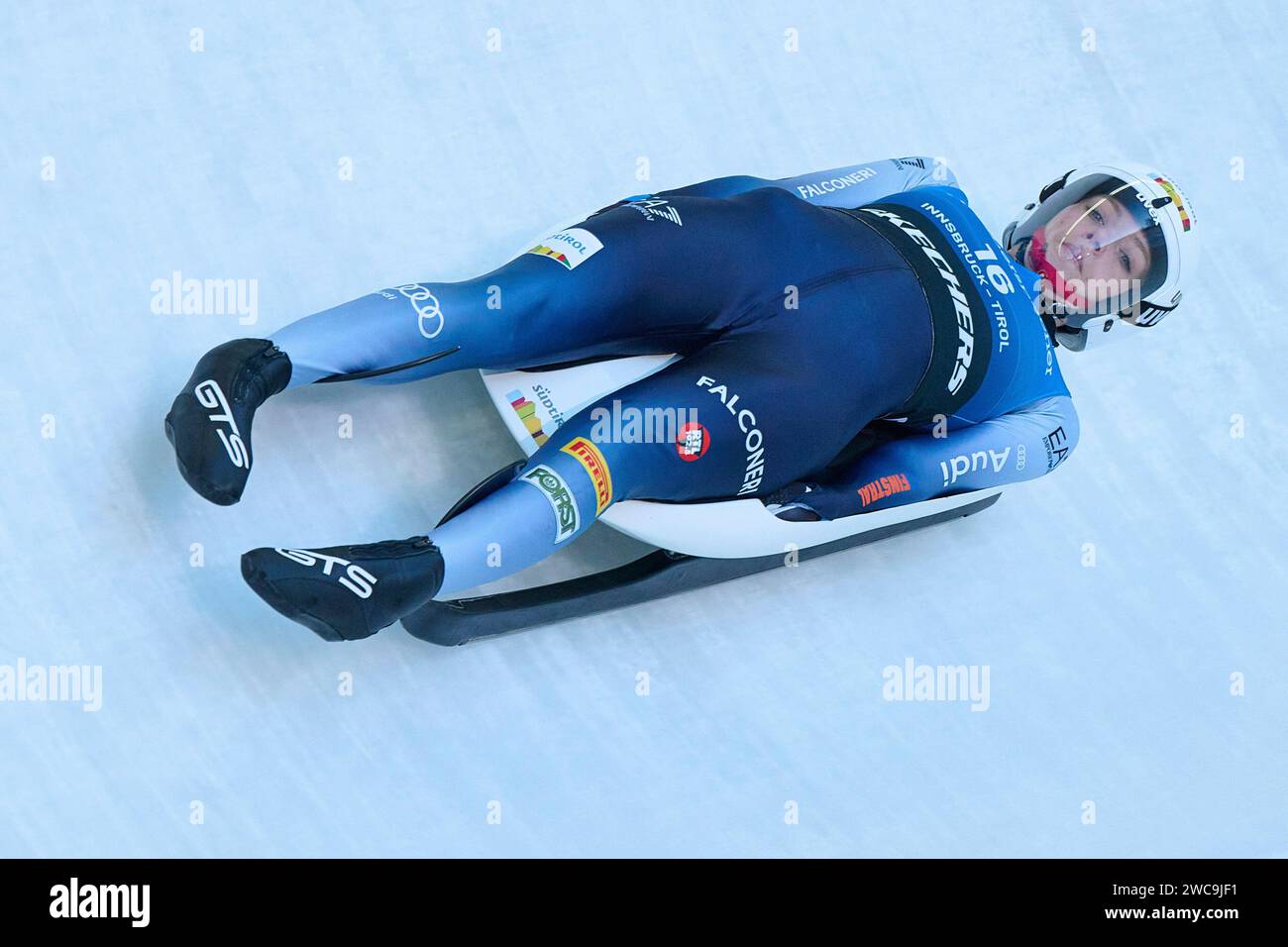 Innsbruck, Österreich 13.- 14. Januar 2024: Eberspächer Rennrodel Weltcup - 2023/2024 - 13.01.2024 Im Bild: Verena Hofer (ITA) Stock Photo