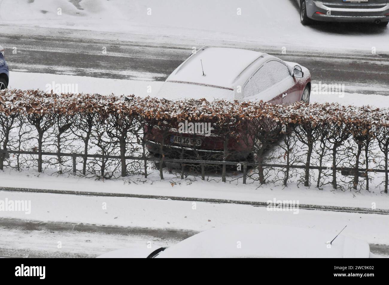 Copenhagen, Denmark /15 January 2024/Snow fall and cold weather danish capital.. Photo.Francis