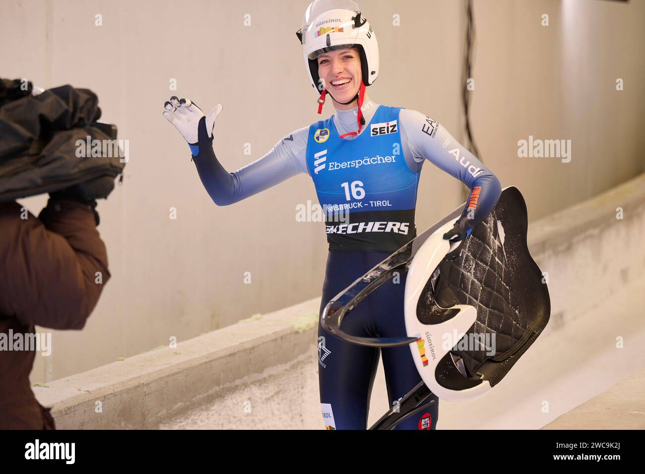 Innsbruck, Österreich 13.- 14. Januar 2024: Eberspächer Rennrodel Weltcup - 2023/2024 - 13.01.2024 Im Bild: Verena Hofer (ITA) Stock Photo